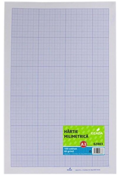 Ecada Hartie milimetrica A3 set 100