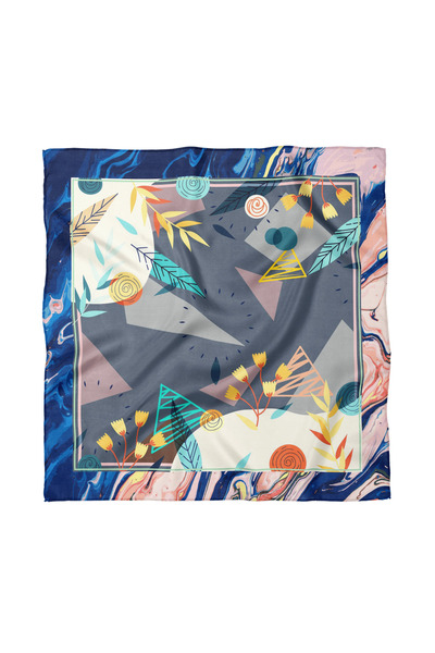 Sultan İpek Geometric Patterned Scarf / Bandana 70X70Cm