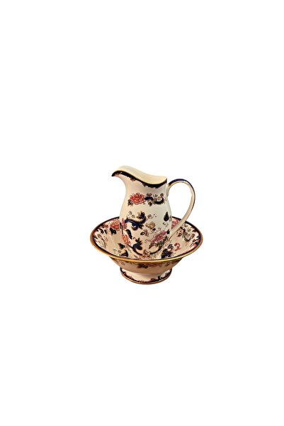 tayfuntufan antika koleksiyon English Mason's Porcelain Pitcher and Bowl - Pi...