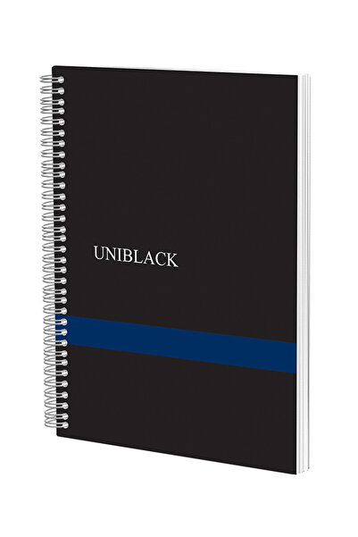 PIGNA Caiet spiralat A4 120 coli cu linie 70g, copertă PP, albastru, uni-negru