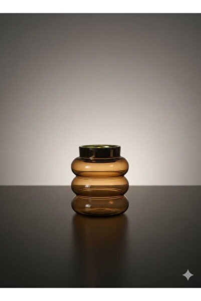 OEM Amber Glass Candle Holder – Modern Design "Bubble"