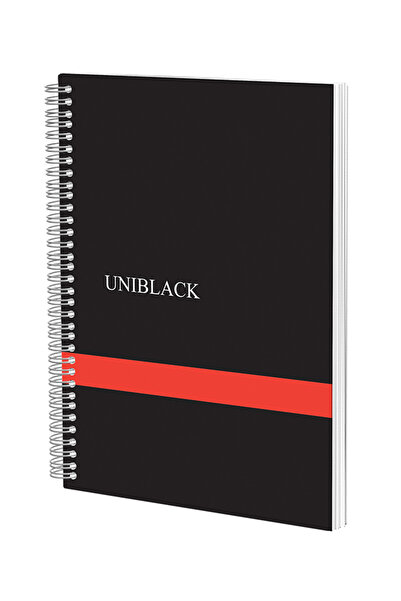 PIGNA Caiet spiralat A4 120 coli cu linie 70g, copertă PP, roșu uni-negru