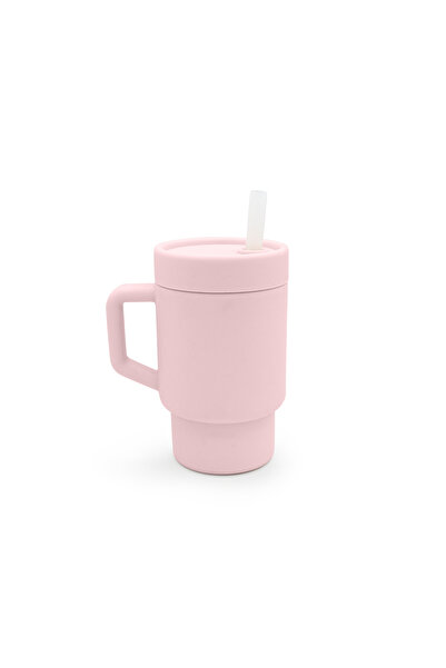 Melii Silicone cup with straw, melii, pink for children over 1 year old