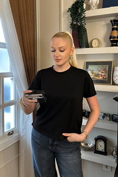 Clothes Fast Women's Basic T-Shirt Short Sleeve, Round Neck, Solid Color, Cas...