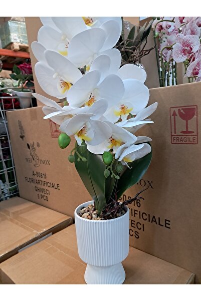 ABAKAN Artificial flowers in ceramic pot orchid wei A-80816