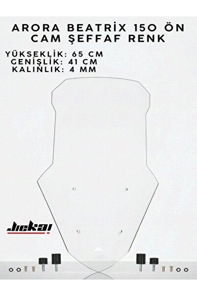 JK -ARORA BEATRİX 150 ÖN CAM ÖN SİPERLİK (FÜME RENK 65 CM)