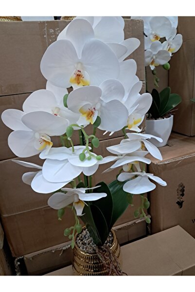 ABAZAR Artificial flowers in ceramic pot orchid wei A-80883