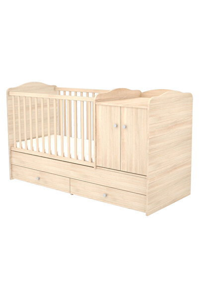 Hubners Transformable wooden cot with 2 drawers Eva Maxi Kombi 120x70 cm natural