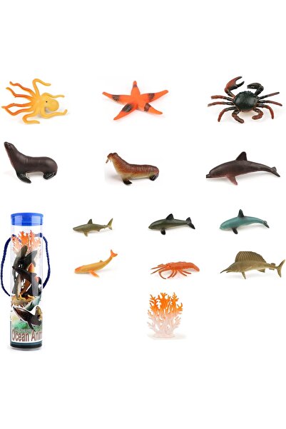Arabest مجموعة حيوانات استكشاف المحيطات من جالاكسي، 13 قطعة، مجسمات حيوانات ب...