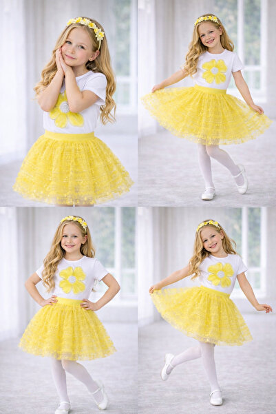 Dıgıl Kids Kız Çocuk Takım Tütü Etek 23 Nisan Gösteri Kıyafeti