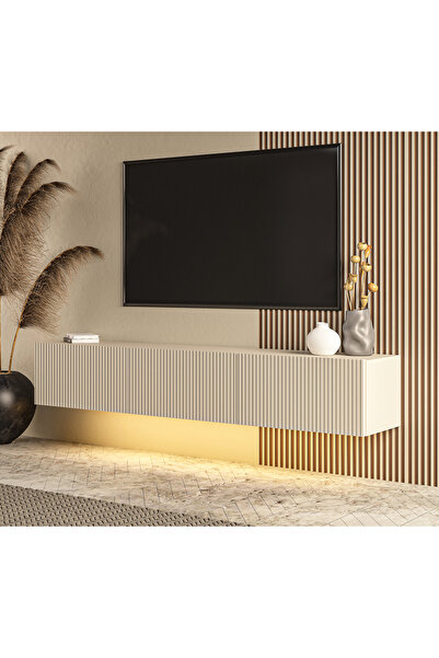 MERT SERT MOBİLYA Avido 150 cm Günışığı Led Işıklı Tv Sehpası, Tv Ünitesi, Du...