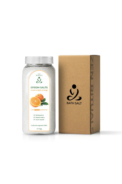 Zen Rituals Saruri de Baie Epsom (sulfat de magneziu) cu ulei esential Portoc...