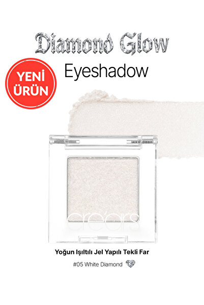 Cre'ars Yoğun Işıltılı Jel Yapılı Tekli Far Diamond Glow Eyeshadow 05 White D...