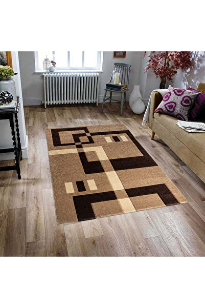 Dualhome Rug Friese Chocolate Brown, 60x200 cm, Geometric - 60x200 cm, rectan...