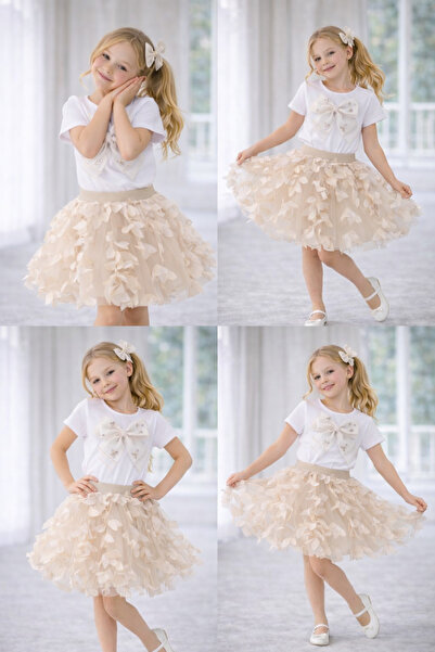 Dıgıl Kids Kız Çocuk Takım Tütü Etek 23 Nisan Gösteri Kıyafeti