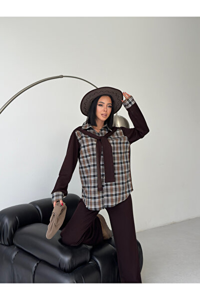 Cistern İstanbul Women's Tie-Detail Shirt and Trousers Two-Piece Set