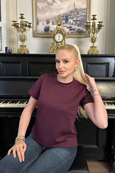 Clothes Fast Women's Basic T-Shirt Short Sleeve, Round Neck, Solid Color, Cas...