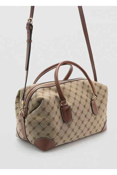 MANGO Woman Logo desenli bowling çantası