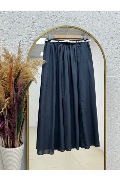 MİHRA STORE Wise Gathered Belted Voile Skirt-Ek747 Smoked