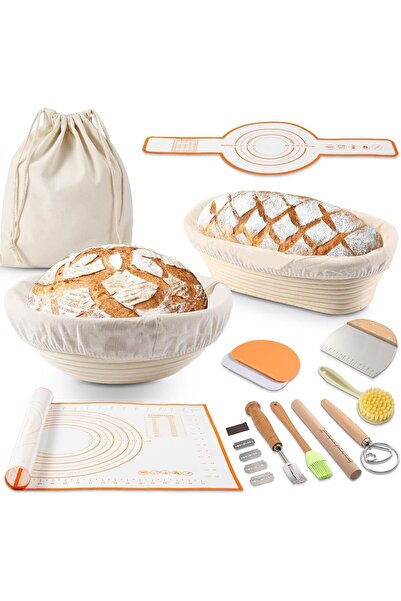 Arabest 9"Round & 10"Oval Sourdough Starter Kit,Sourdough Bread Baking Suppli...