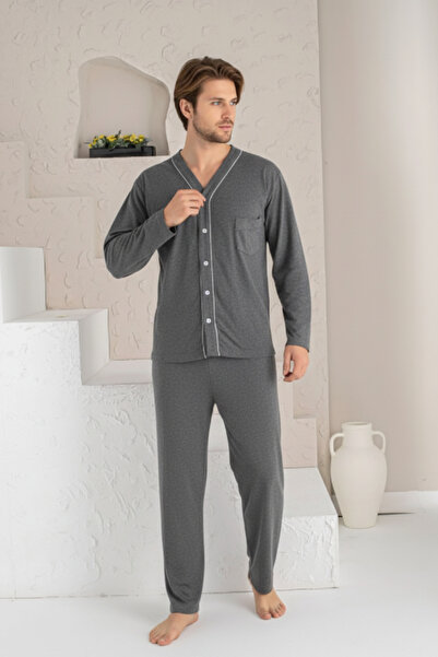 Pijamask ΑΝΔΡΙΚΟ ΣΕΤ ΠΙΤΖΑΜΑΣ ΜΑΥΡΟ ΝΑΥΤΙΚΟ ΜΕ ΜΑΚΡΙΑ ΜΑΝΙΚΙΑ