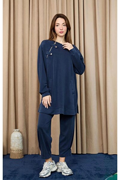 Puane Women's Collar Zipper Detailed Suit