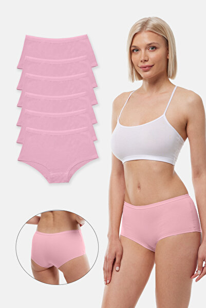 Malabadi Women's Pink 6-Pack Wide-Ribbed Non-Marking Modal Panties 1906