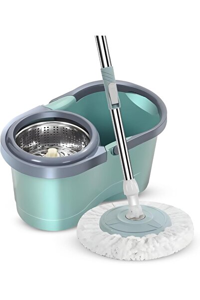 Arabest Mop and Bucket Set,with3 mop Heads, 360° Rotating Spin,Wet & Dry Floo...