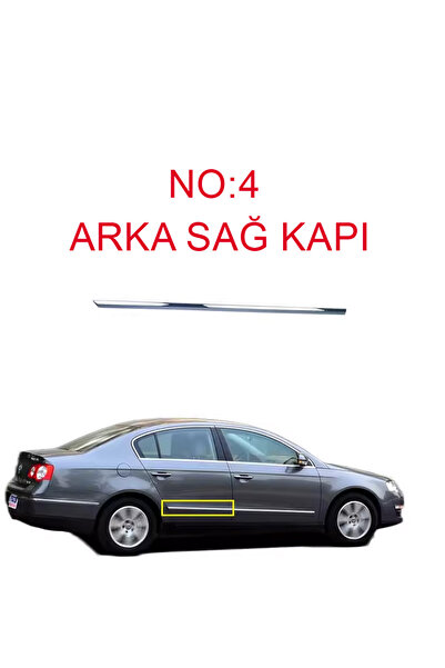 GCP German Car Parts شريط كروم للباب الخلفي الأيمن لسيارة باسات B6 - شريط نيك...