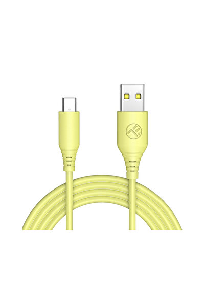 TELLUR Cablu silicon USB to Type-C, 3A, 1m, galben