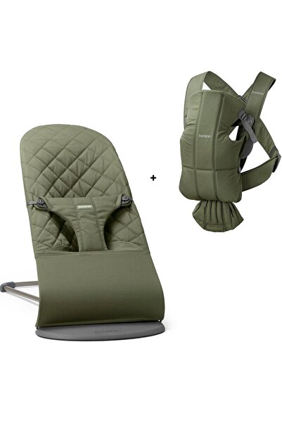 BabyBjörn 2'li Set Bliss Ana kucağı & Kanguru Mini Woven Dark Green