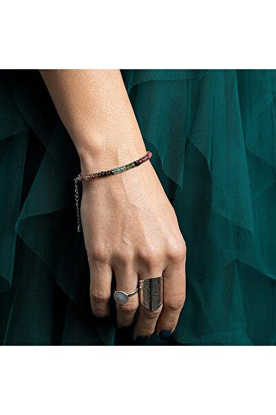 Ezera Felicity Multicolored Tourmaline Bracelet with 925 Silver Closure