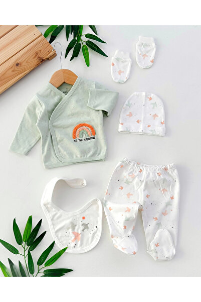 hümabebe مجموعة بي ذا رينبو المكونة من 5 قطع من القطن الممشط للمواليد الجدد، ...