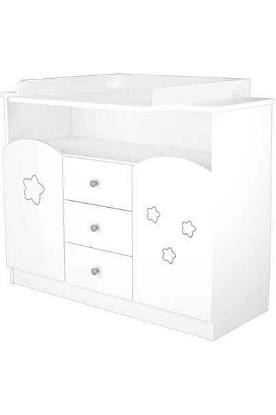 Hubners Comoda de infasat Matei 106 cm alb cu stelute