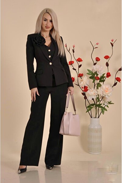 Simoda Iasi Elegant black suit with jacket and flared pants