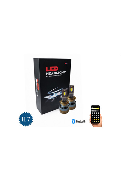 realauto Set Becuri LED H7 Smart – CSP Dual Color 3500K – 6500K, Bluetooth AP...