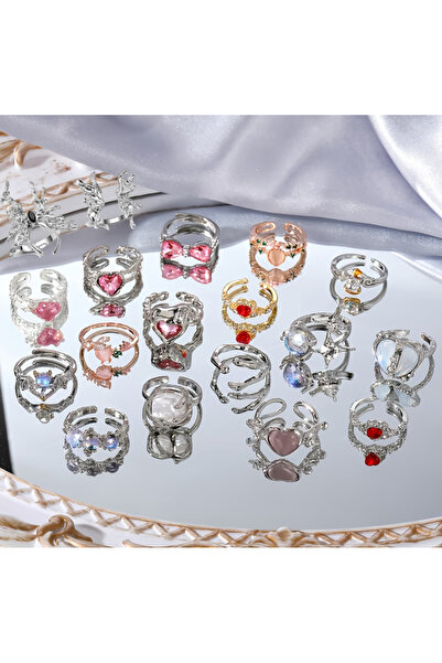 Ervalina Colorful Pinterest Model Mixed Rings(Random Shipment)