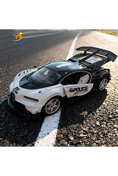 Police سيارة شرطة بوغاتي شيرون ريموت كنترول - تصميم رياضي وتفاصيل واقعية بمقي...