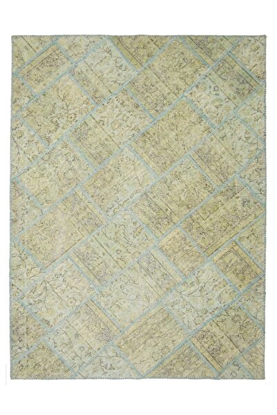 KilimCo. Patchwork Su Yeşili Renk El Dokuma Halı 160x225 cm (3.6 m²)