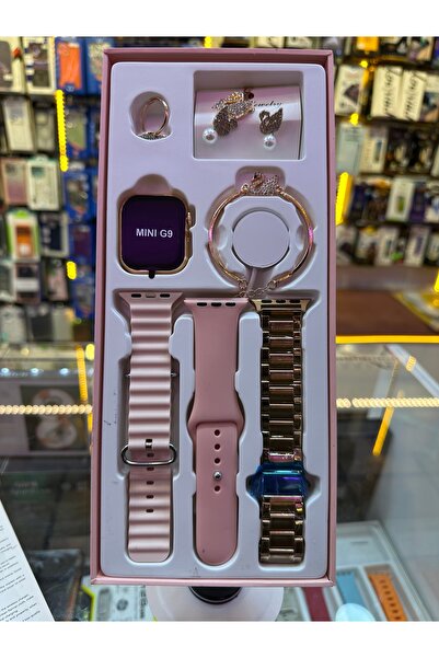 H1 AKILLI SAAT Mini G9 Akıllı Saat Sevgililer Gününe Özel Bileklik,Küpe Ve Yü...