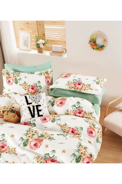 Inovius Lenjerie de Pat Bumbac Finet cu 6 Piese Pentru Pat Dublu - SUZ72