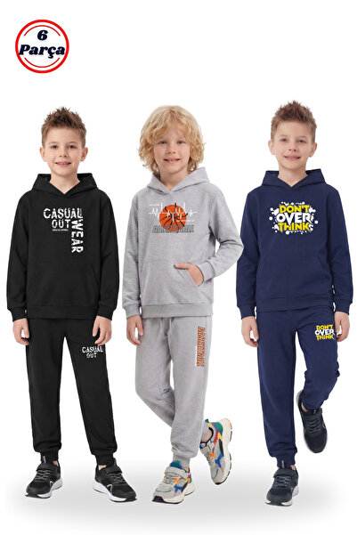 panios kids Σετ φόρμας για αγόρια 6 τεμαχίων με 3 τσέπες καγκουρό με κουκούλα...