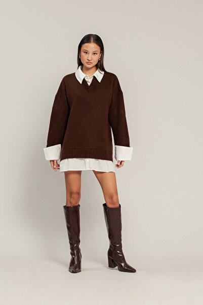 Nisan Rochie cu decolteu în V, cu aspect de cămașă