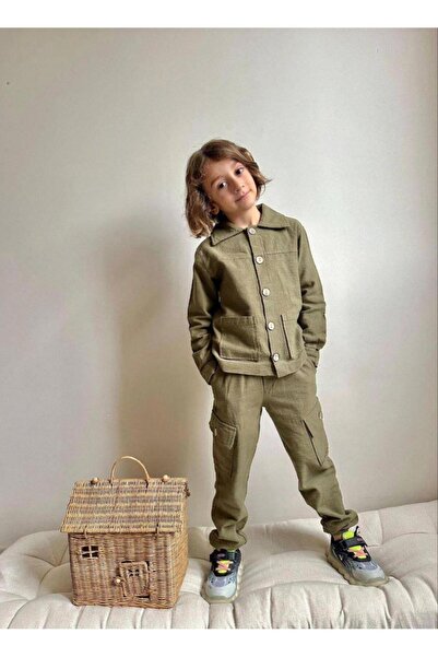 Butik ERKEK ÇOCUK GÖMLEKLİ KETEN TAKIM ALT - ÜST TAKIM