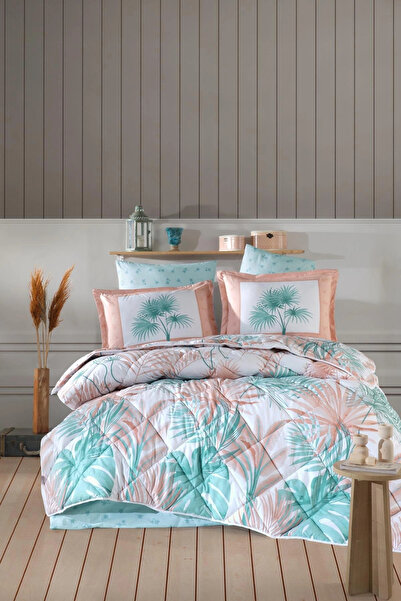 Clasy Ranforce 100% Cotton Double Quilt Set Sone V1 Mint