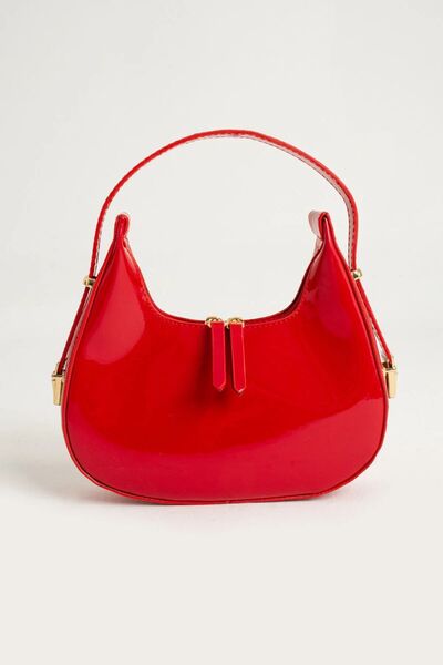 Legend Aksesuar Kadın Rugan Deri Baget Cherry Bag Fermuar Kapamalı Özel Askı ...