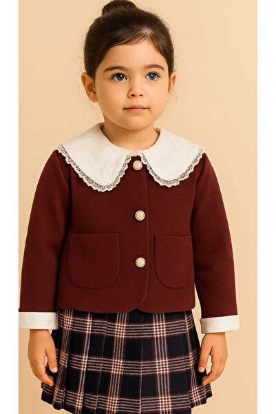 Bebüş BEBÜŞ-16542 BORDO KIZ CEKETLİ 4LÜ TAKIM