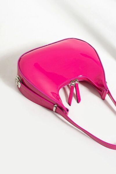 Legend Aksesuar Kadın Rugan Deri Baget Cherry Bag Fermuar Kapamalı Özel Askı ...