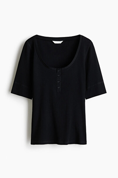H&M Pamuklu ve Ribanalı Üst