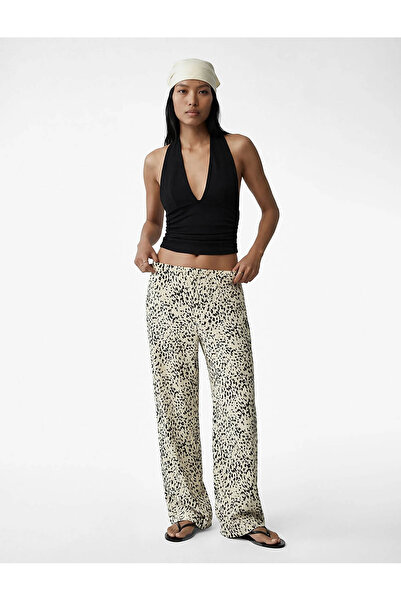 Koton Bürümcük Fabric Black Women's Trousers 6Sak40059Ek